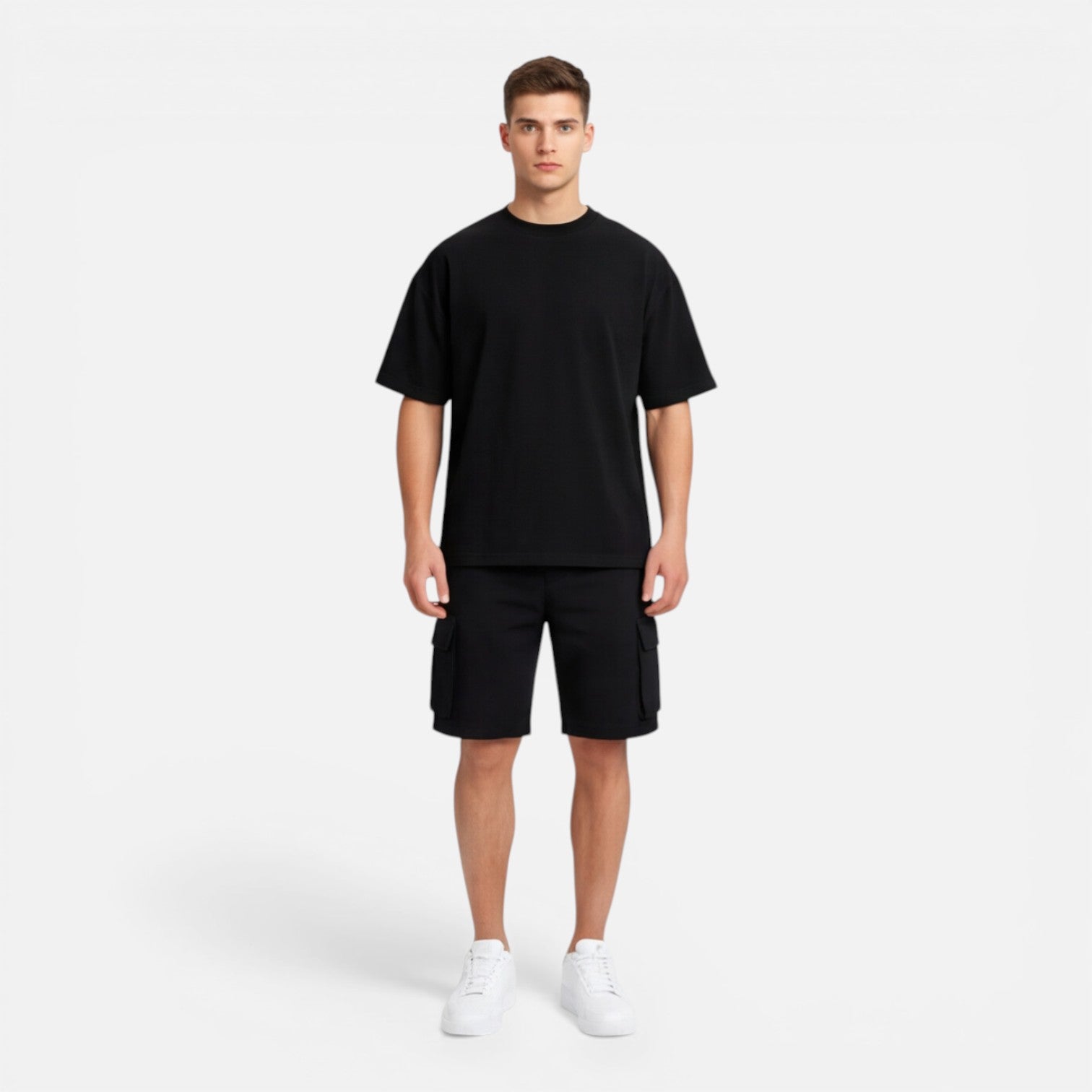 Felorro | Men’s Matching T-Shirt and Cargo Shorts Set Casual Summer