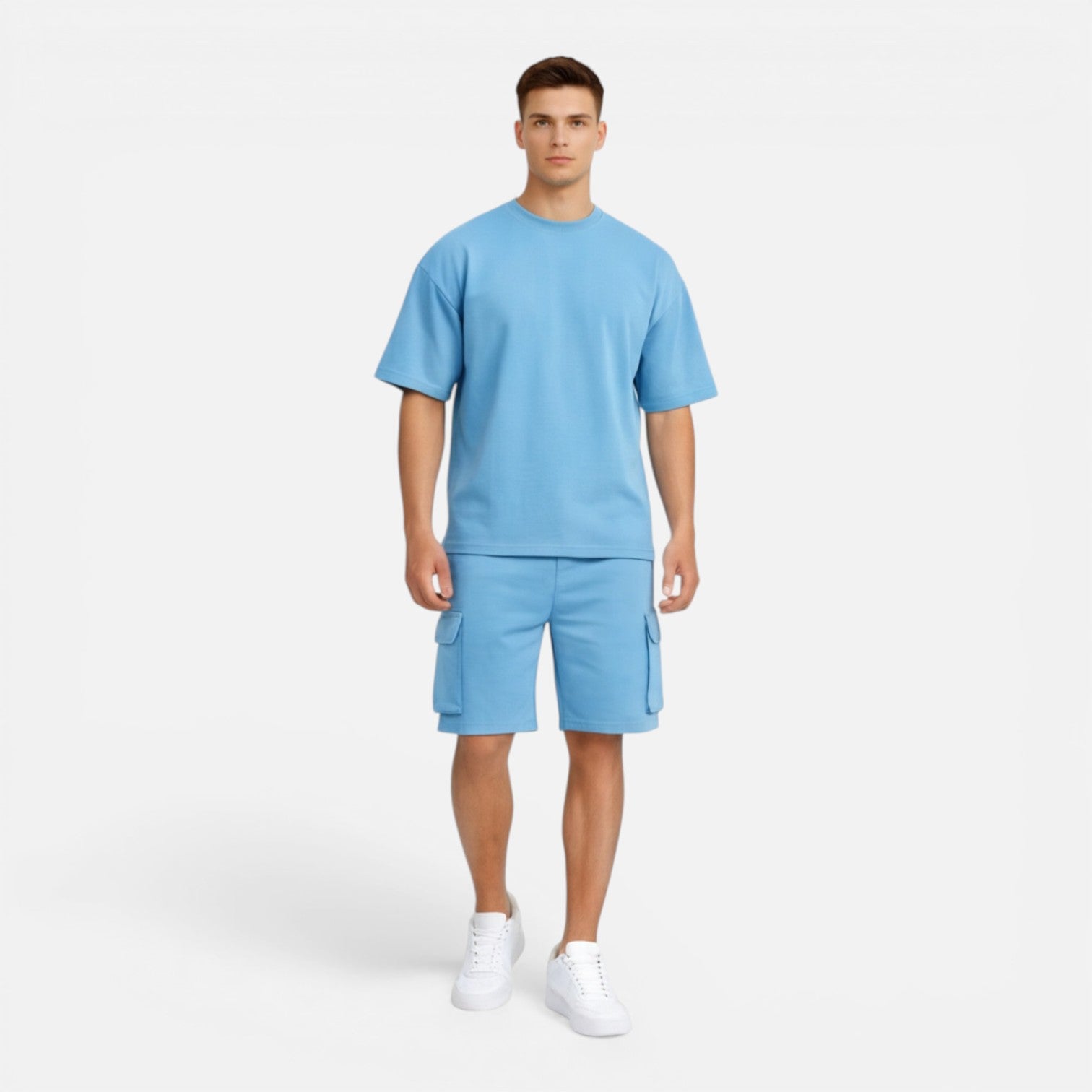 Felorro | Men’s Matching T-Shirt and Cargo Shorts Set Casual Summer