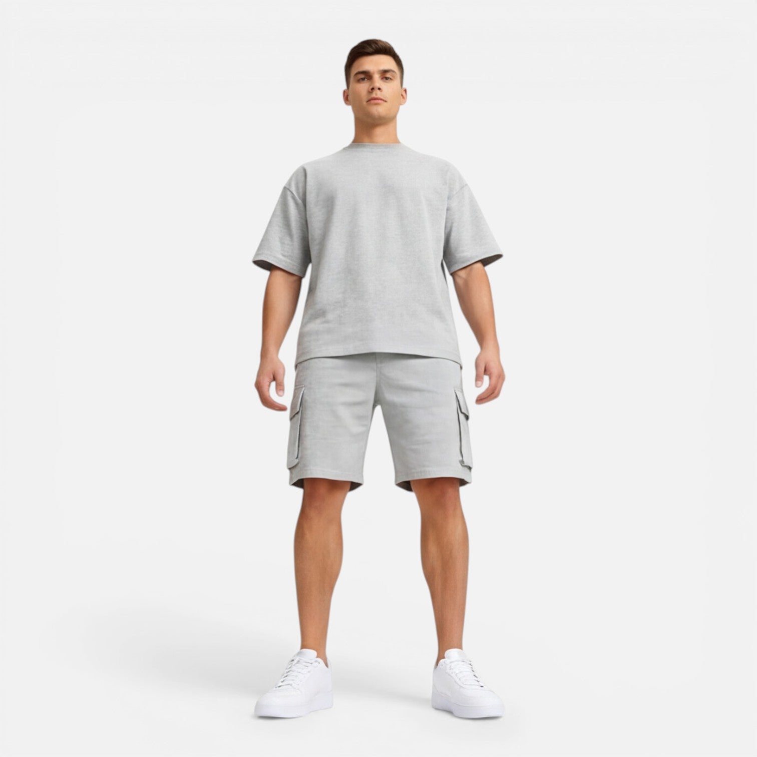 Felorro | Men’s Matching T-Shirt and Cargo Shorts Set Casual Summer