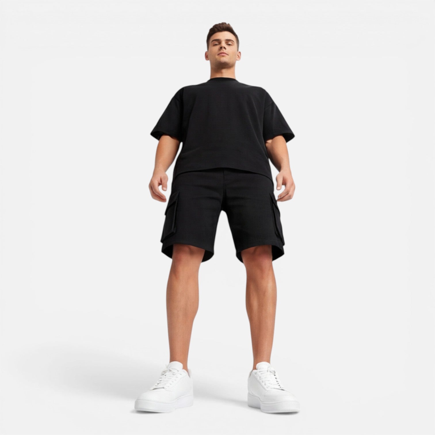 Felorro | Men’s Matching T-Shirt and Cargo Shorts Set Casual Summer