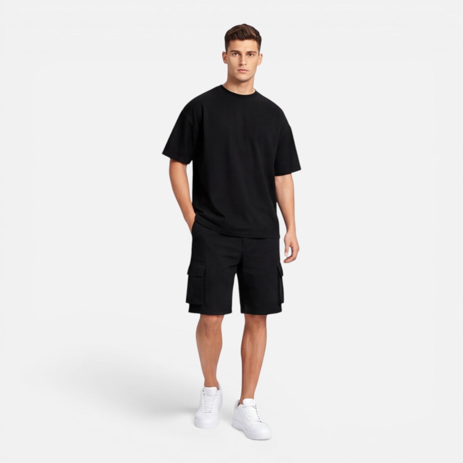 Felorro | Men’s Matching T-Shirt and Cargo Shorts Set Casual Summer
