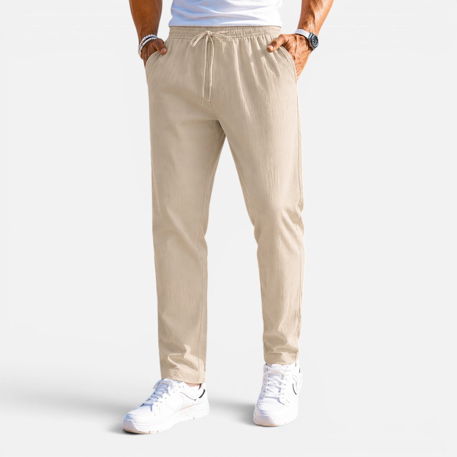 Felorro | Men’s Relaxed Fit Drawstring Trousers Lightweight Casual Pants
