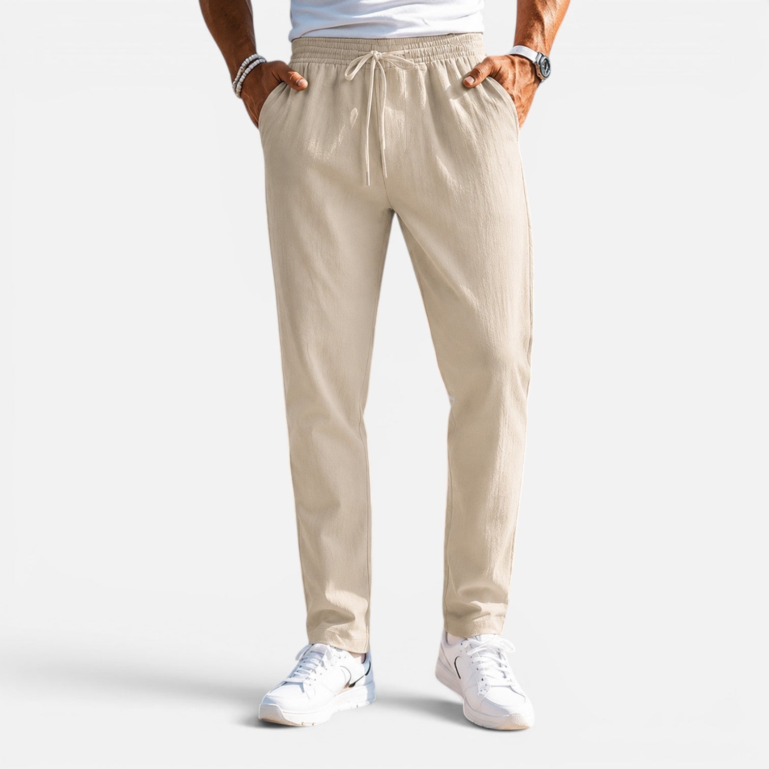 Felorro | Men’s Relaxed Fit Drawstring Trousers Lightweight Casual Pants