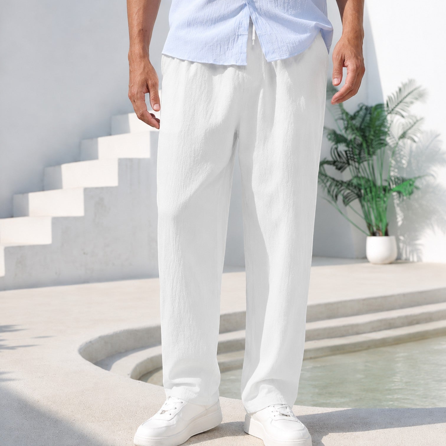 Felorro | Men’s Relaxed Fit Summer Trousers Lightweight Casual Pants