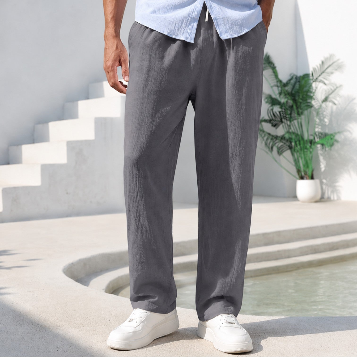 Felorro | Men’s Relaxed Fit Summer Trousers Lightweight Casual Pants