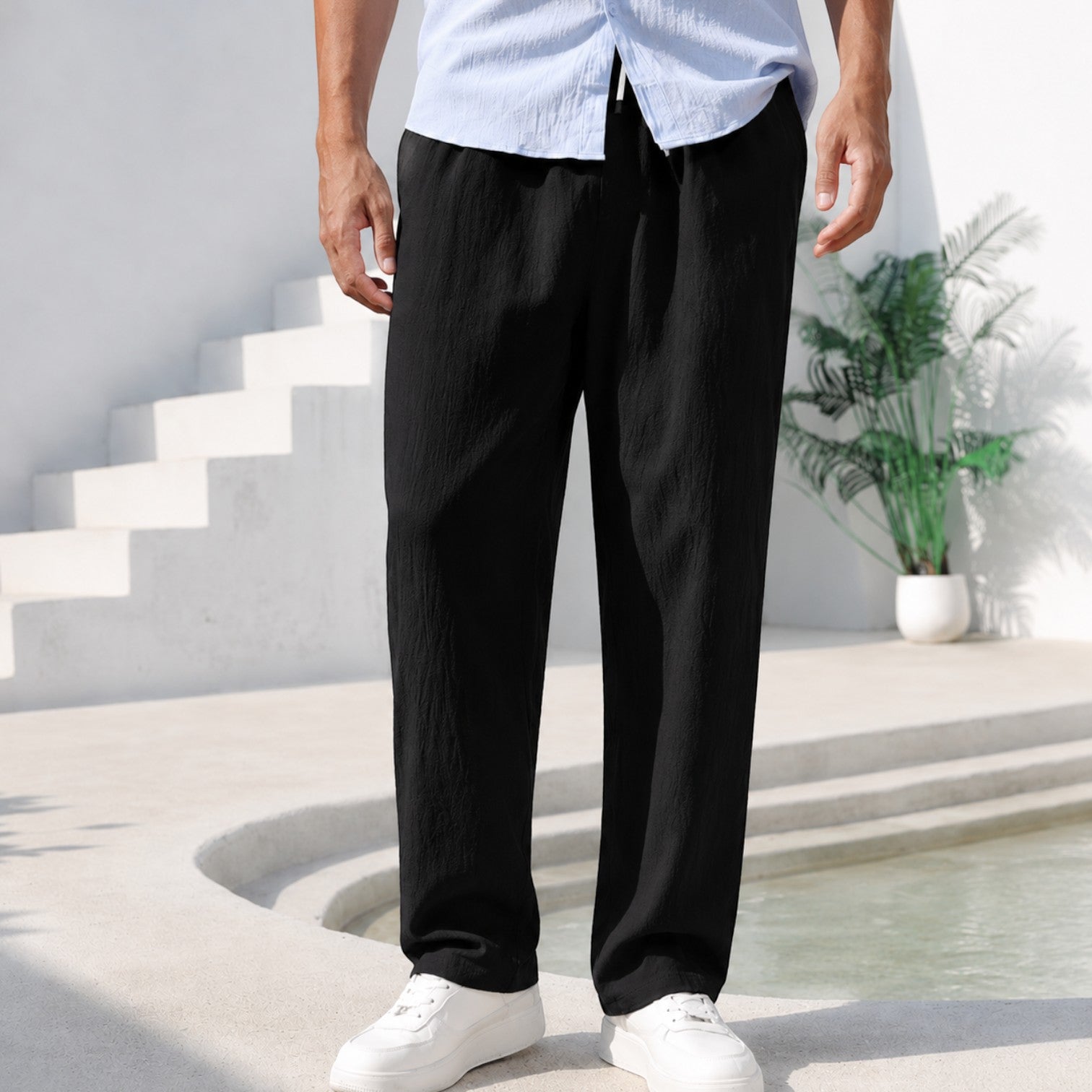 Felorro | Men’s Relaxed Fit Summer Trousers Lightweight Casual Pants