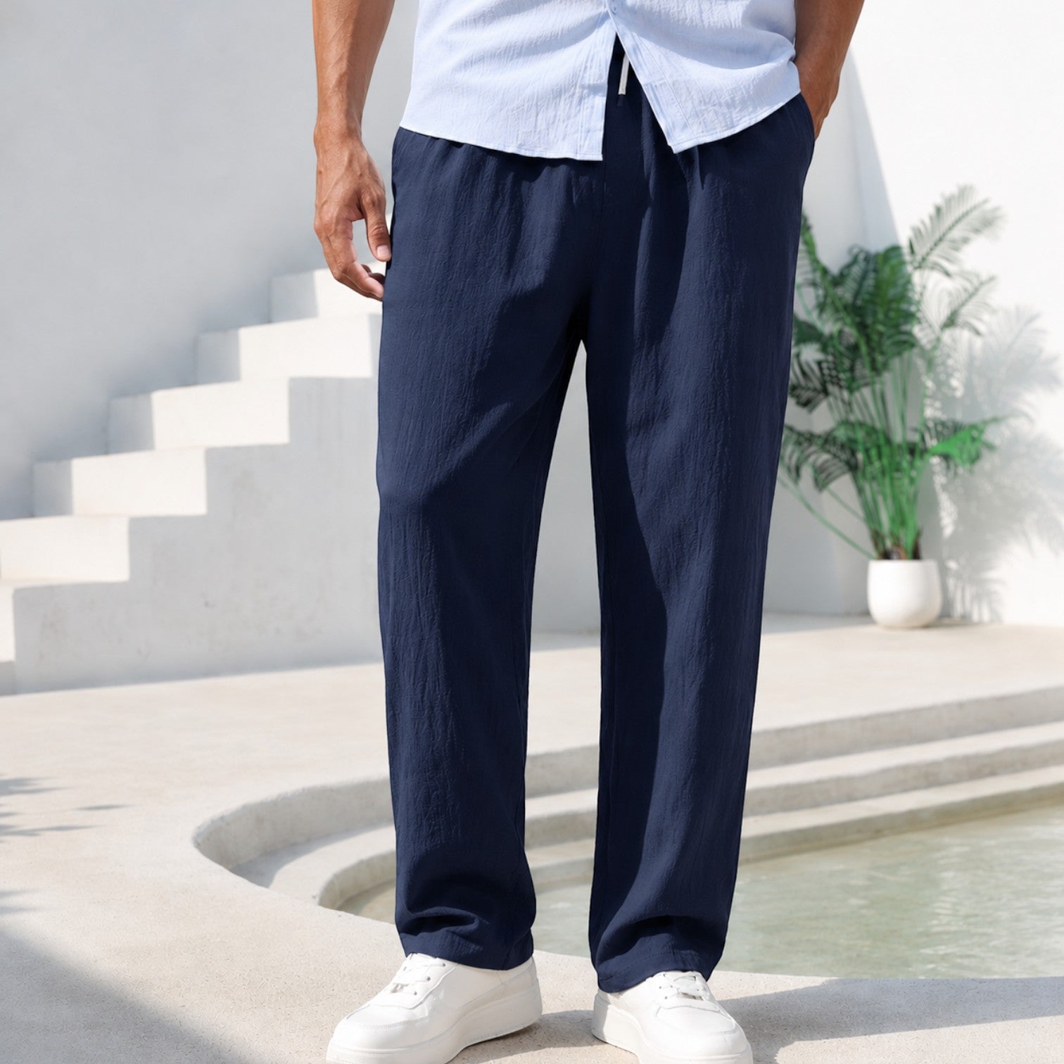 Felorro | Men’s Relaxed Fit Summer Trousers Lightweight Casual Pants