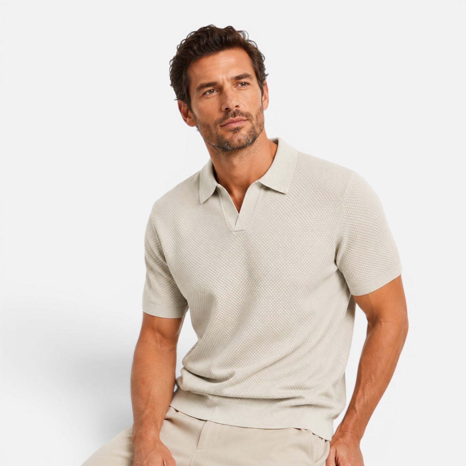 Felorro | Men’s Slim Fit Knit Polo Shirt Lightweight Breathable Wear