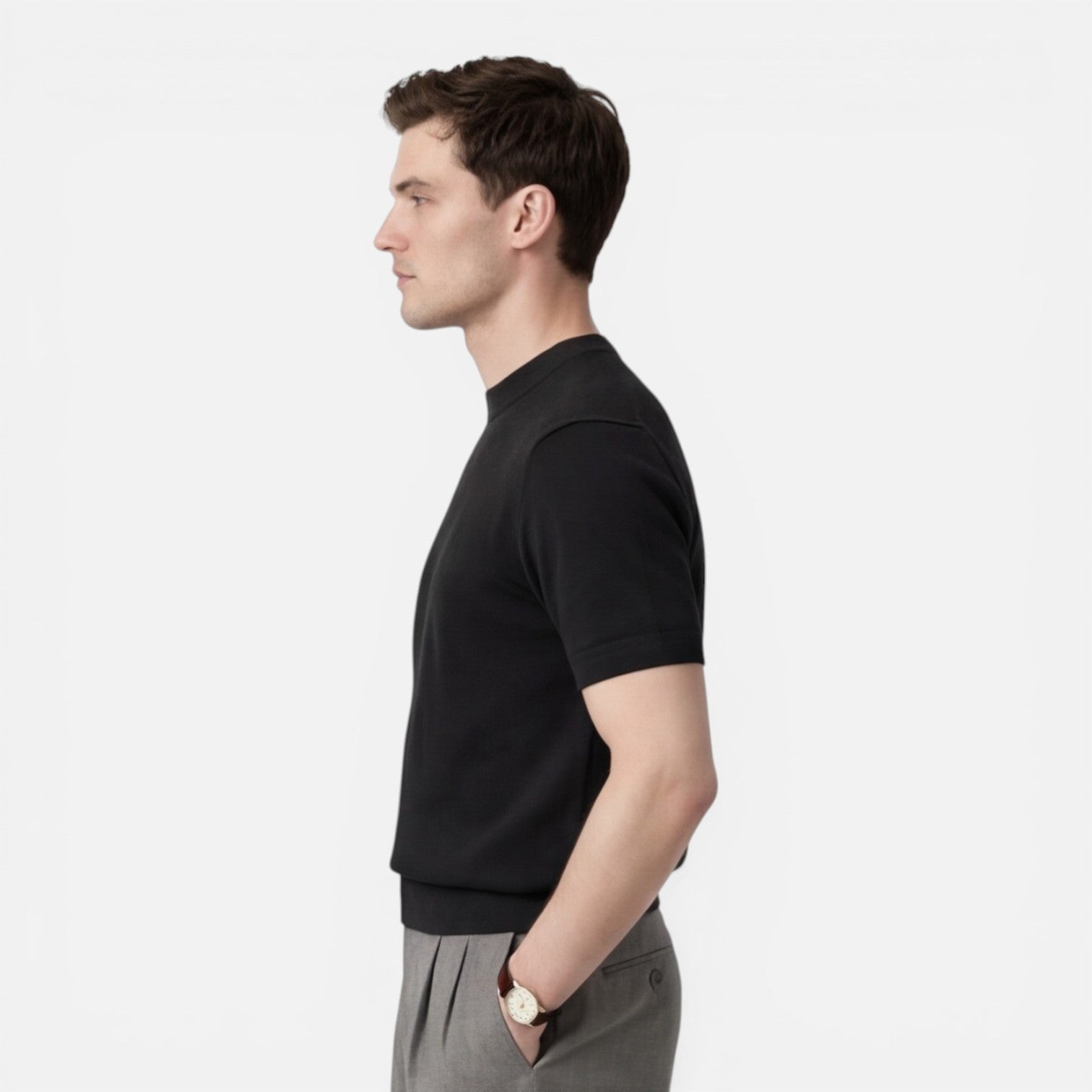 Felorro | Men’s Slim Fit Knit T-Shirt Breathable Cotton Summer Wear