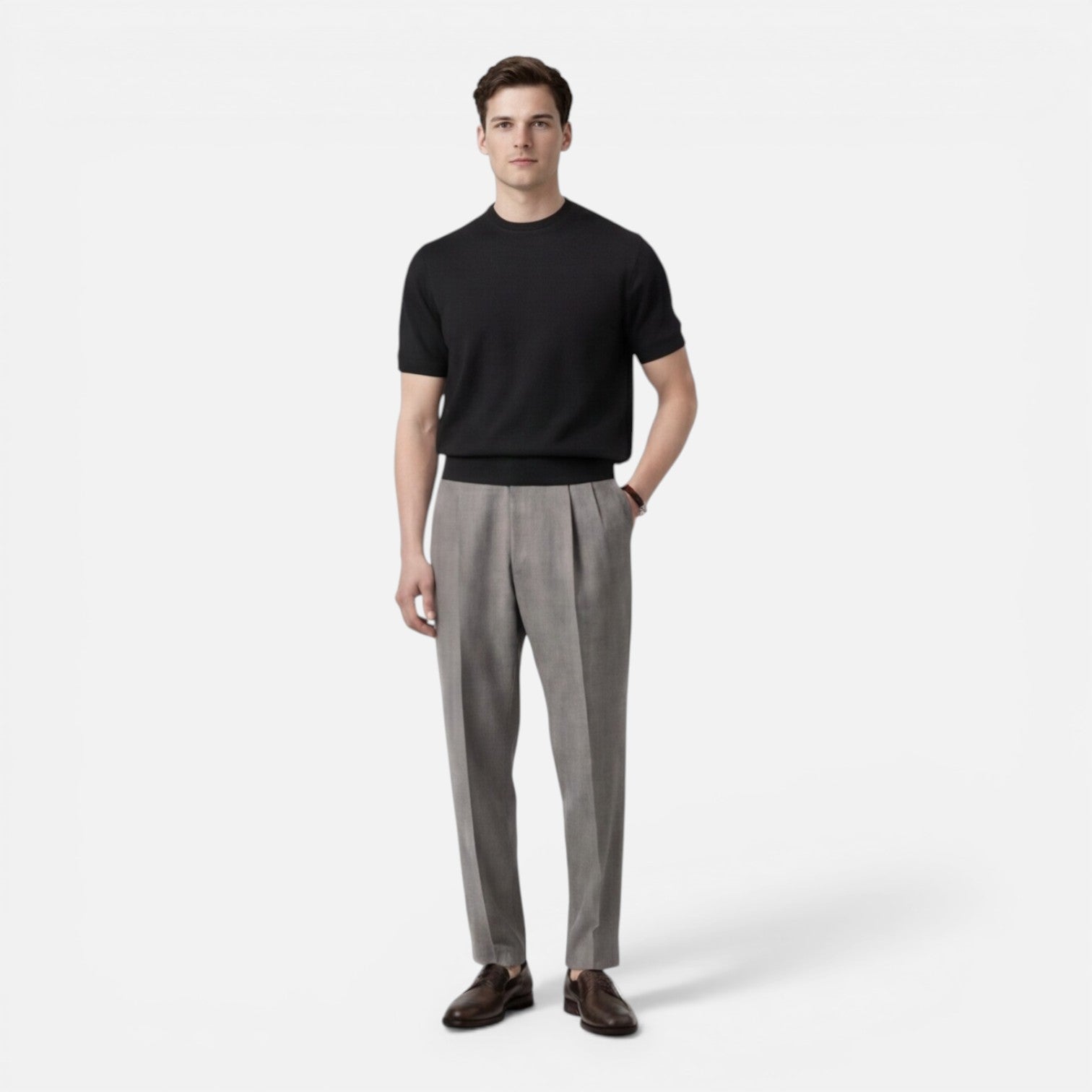 Felorro | Men’s Slim Fit Knit T-Shirt Breathable Cotton Summer Wear