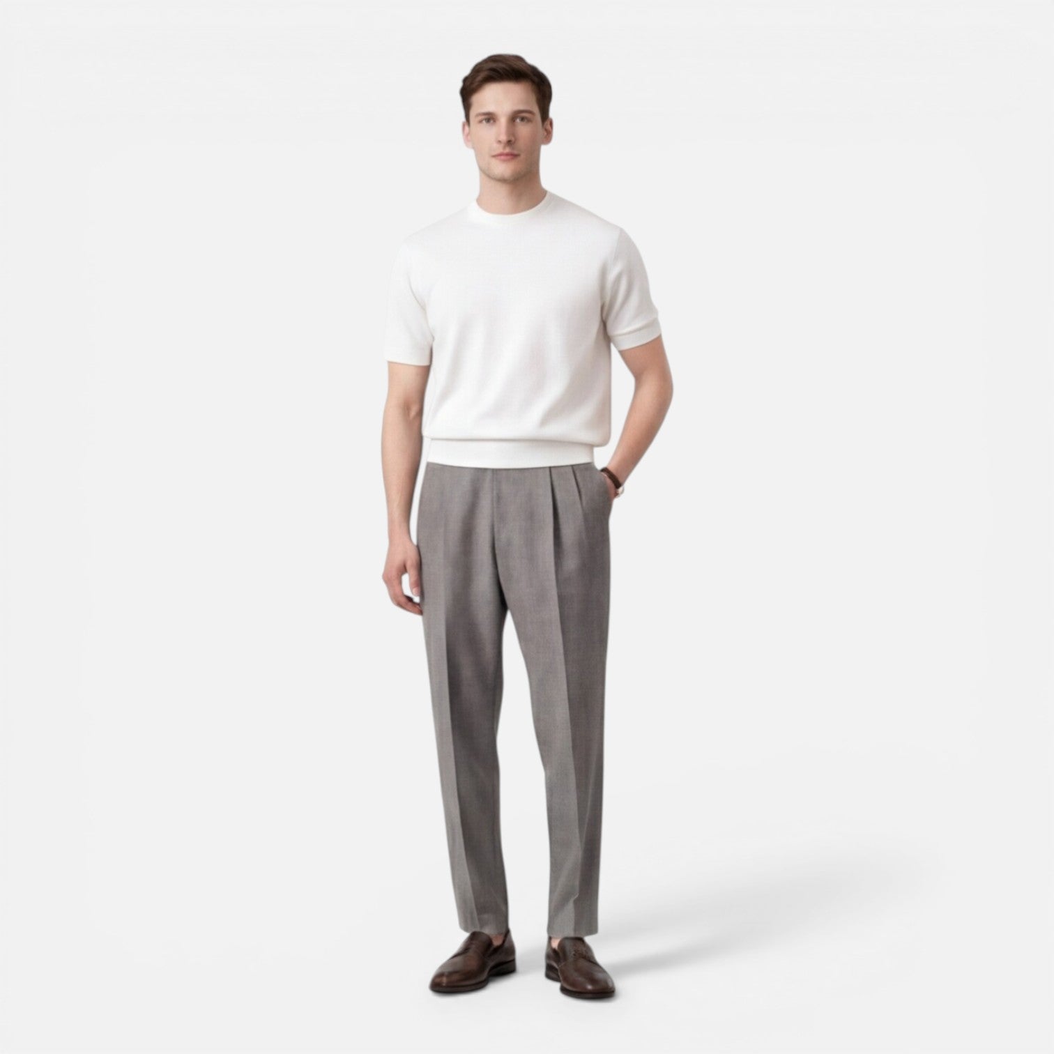 Felorro | Men’s Slim Fit Knit T-Shirt Breathable Cotton Summer Wear
