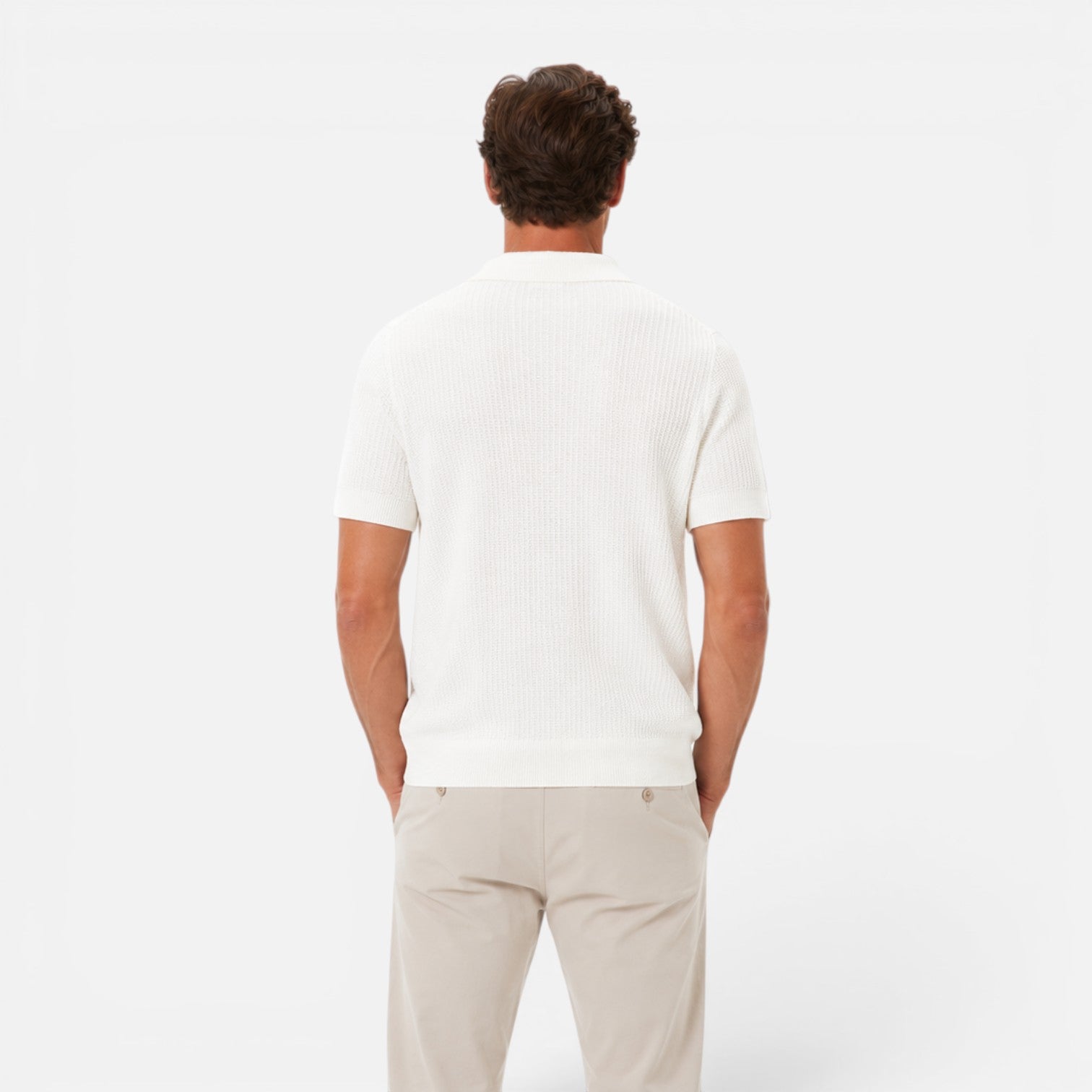 Felorro | Men’s Textured Knit Polo – Lightweight Summer Shirt