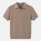 Felorro | Men’s Textured Knit Polo – Lightweight Summer Shirt