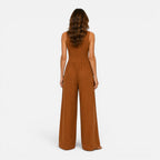 Felorro | Women’s Button Detail Wide Leg Jumpsuit