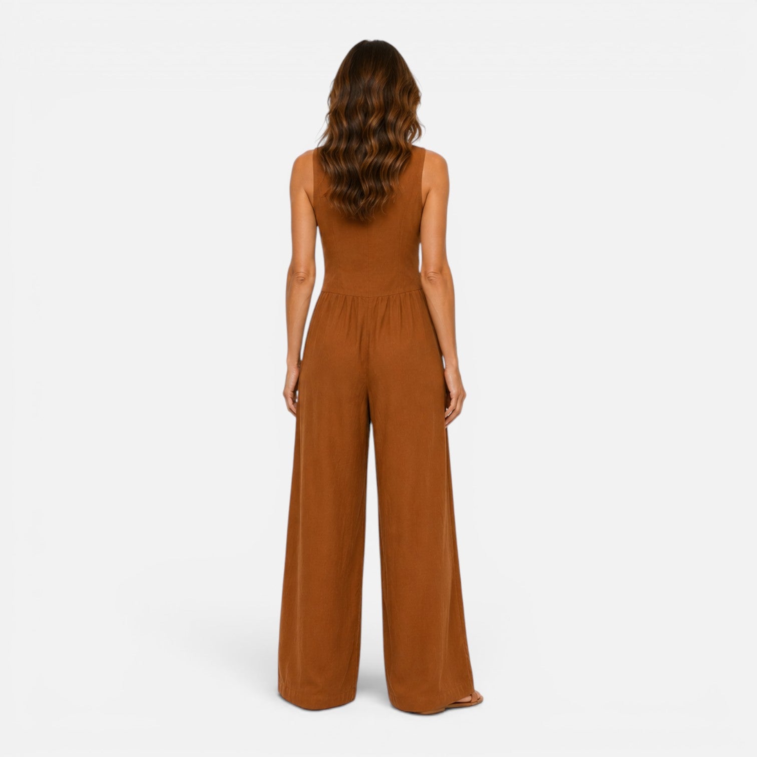 Felorro | Women’s Button Detail Wide Leg Jumpsuit