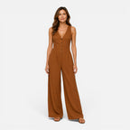 Felorro | Women’s Button Detail Wide Leg Jumpsuit