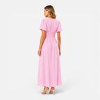 Felorro | Women’s Maxi Dress – Deep V-Neck Puff Sleeve Formal Dress