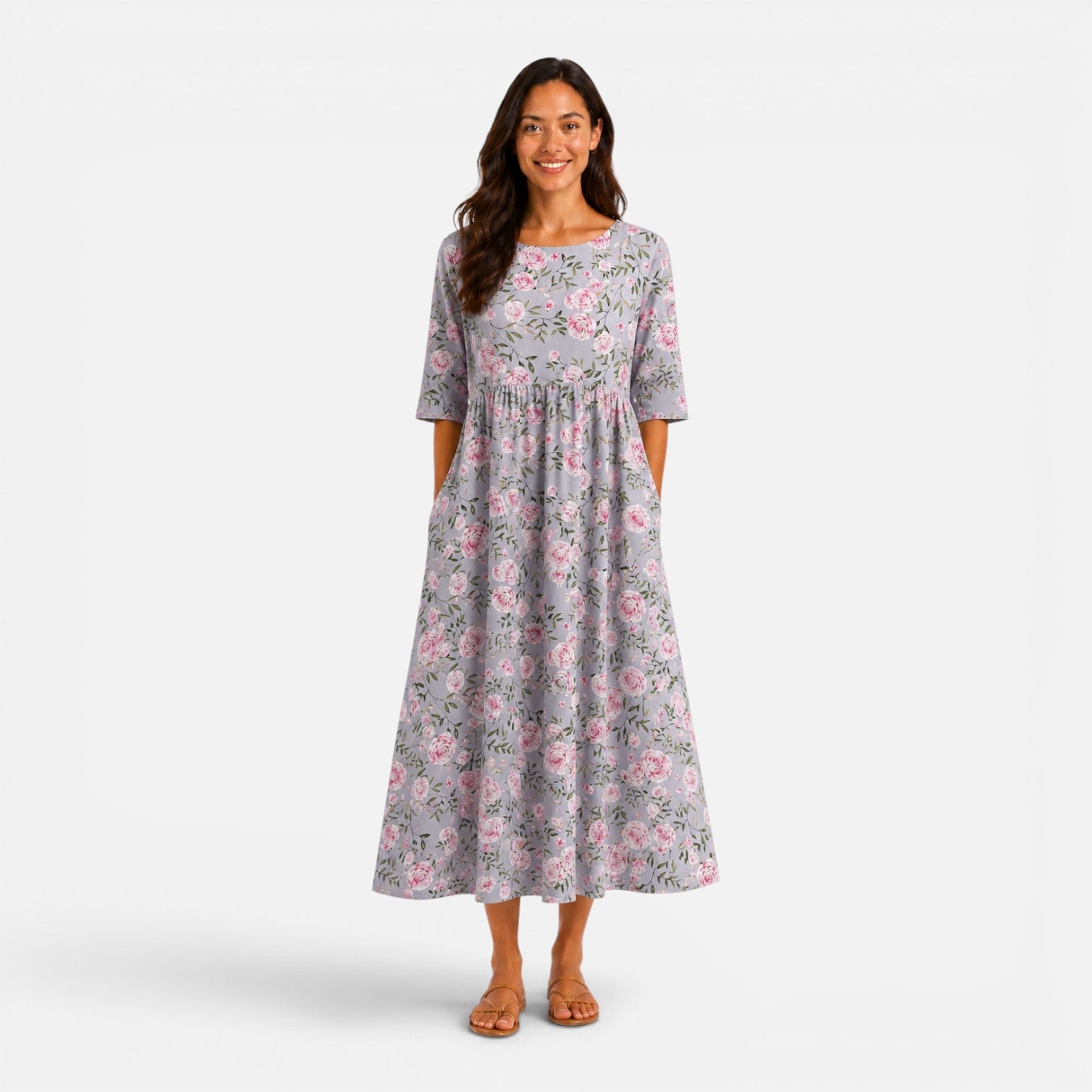 Felorro | Women’s Floral Midi Dress – Spring Summer Dress