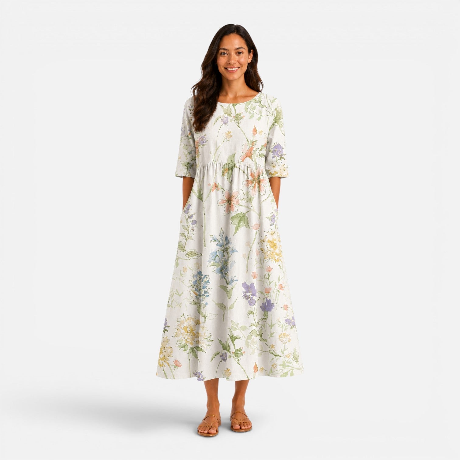 Felorro | Women’s Floral Midi Dress – Spring Summer Dress