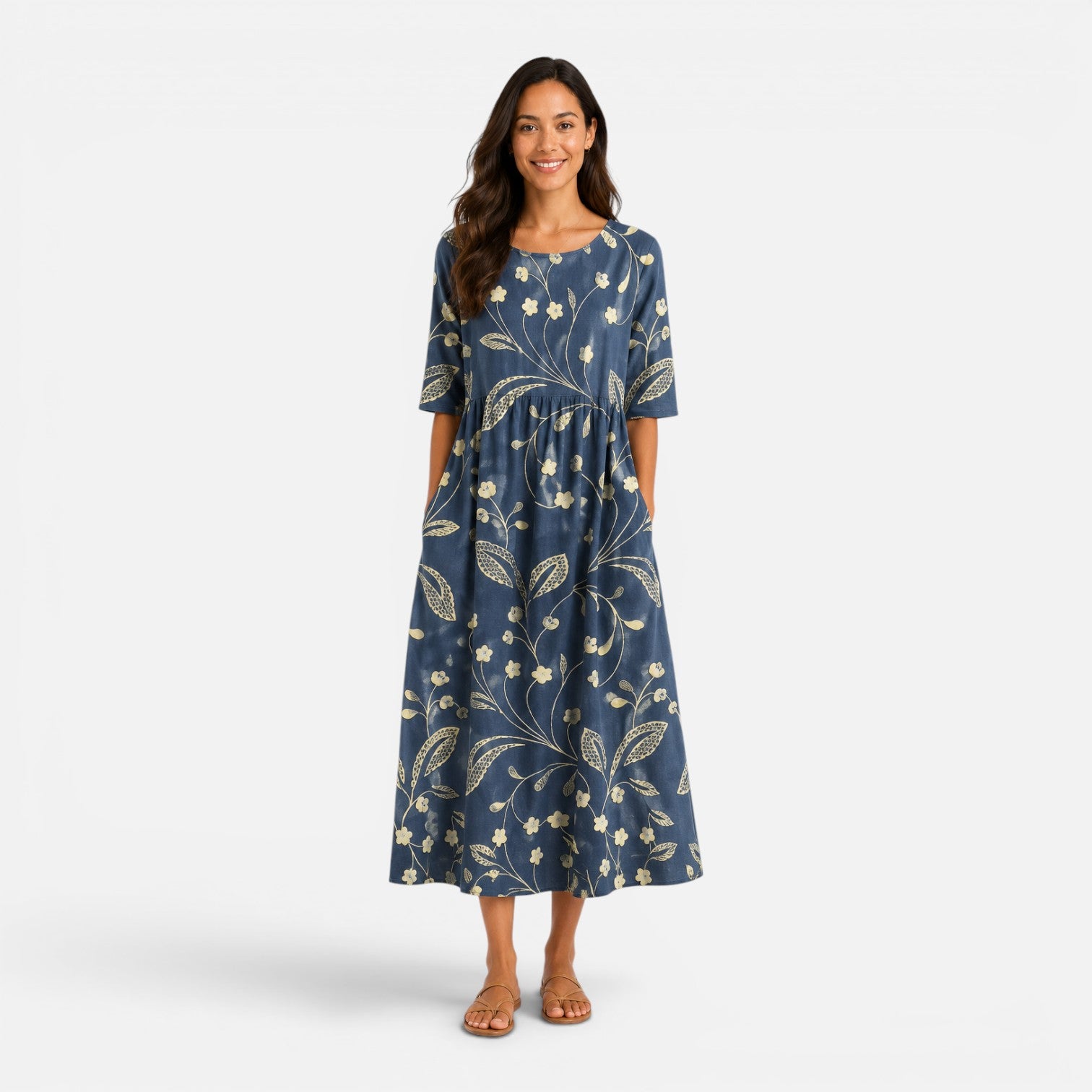 Felorro | Women’s Floral Midi Dress – Spring Summer Dress