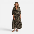 Felorro | Women’s Flowy Maxi Dress Abstract Print Style