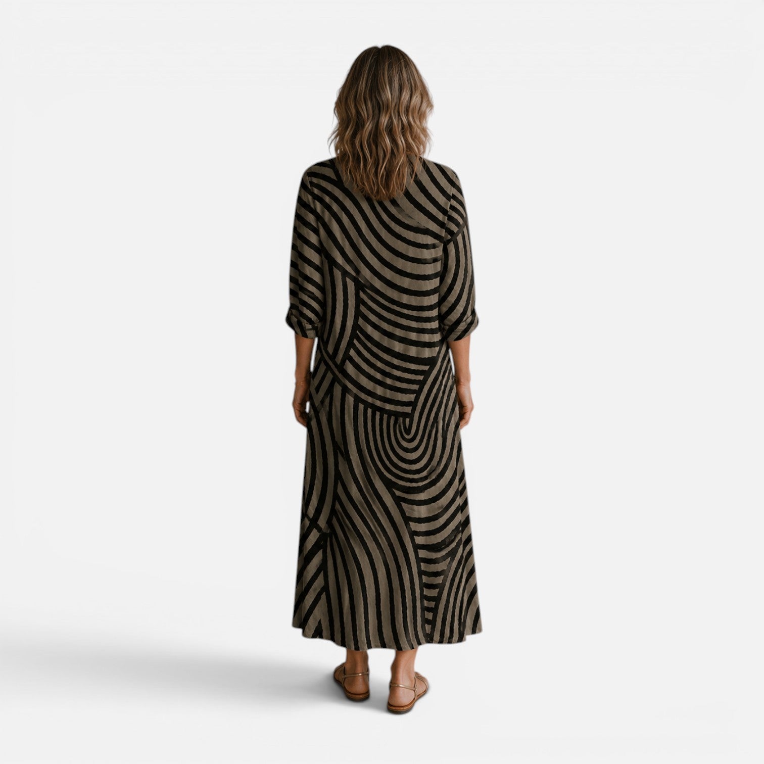 Felorro | Women’s Flowy Maxi Dress Abstract Print Style