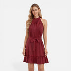 Felorro | Women’s Halter Neck Dress Lightweight Elegant Summer Mini