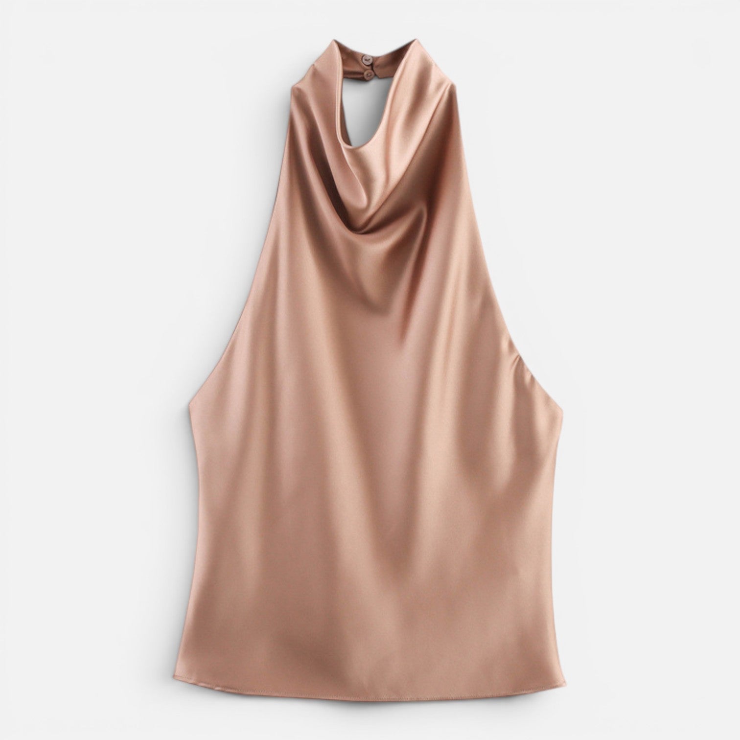Felorro | Women’s Satin Halter Neck Top with Draped Elegant Fit