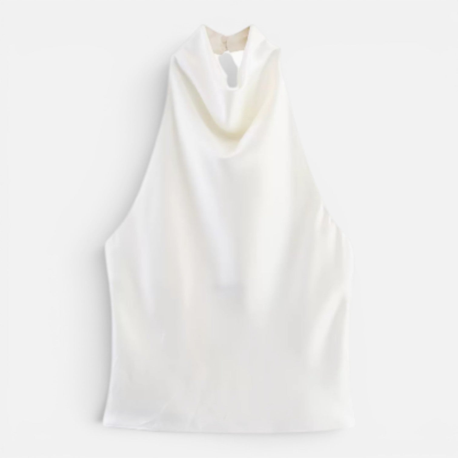 Felorro | Women’s Satin Halter Neck Top with Draped Elegant Fit
