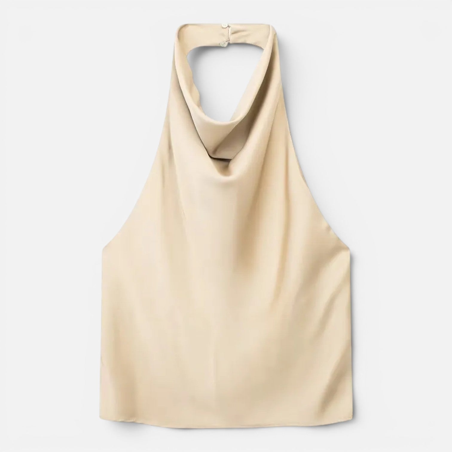 Felorro | Women’s Satin Halter Neck Top with Draped Elegant Fit