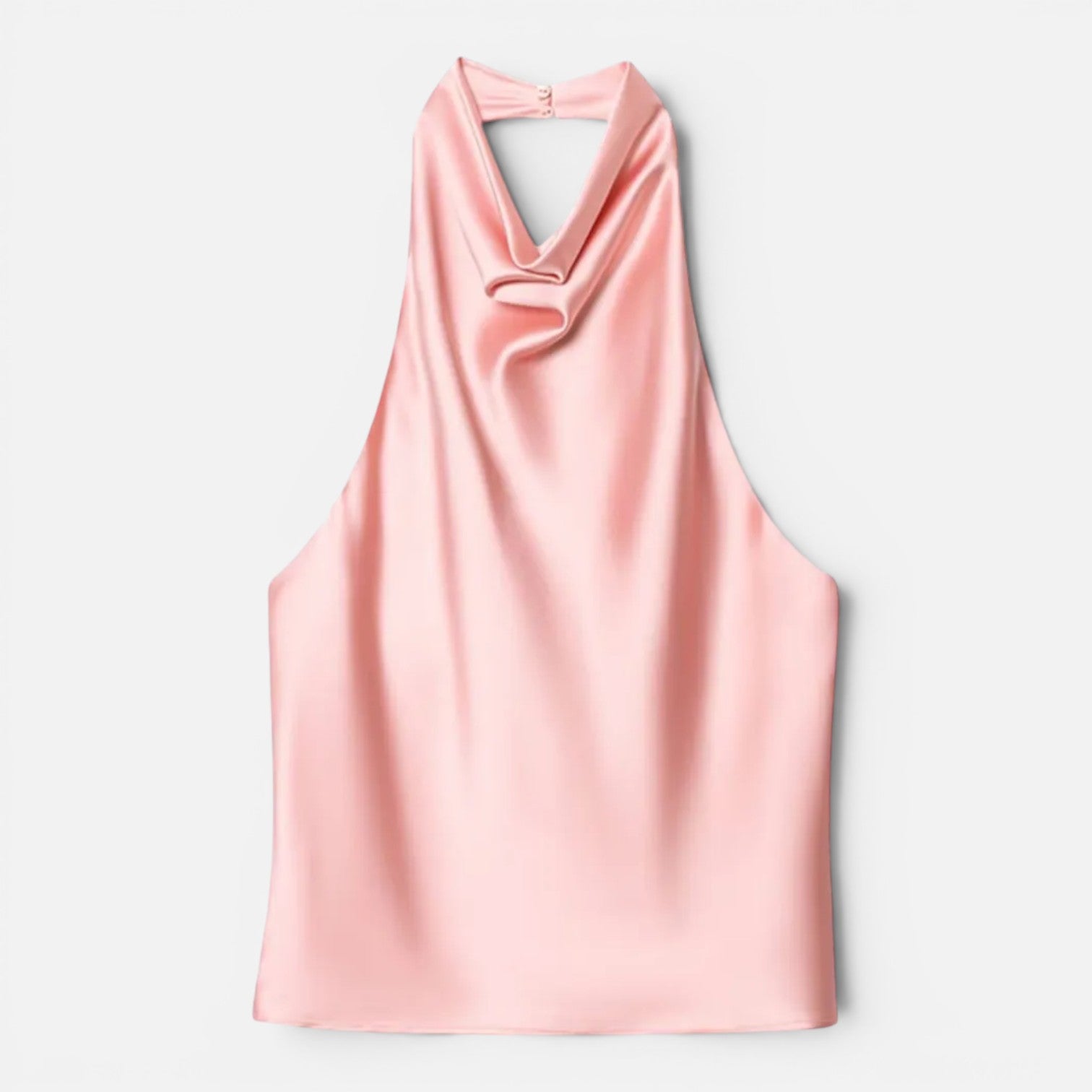 Felorro | Women’s Satin Halter Neck Top with Draped Elegant Fit