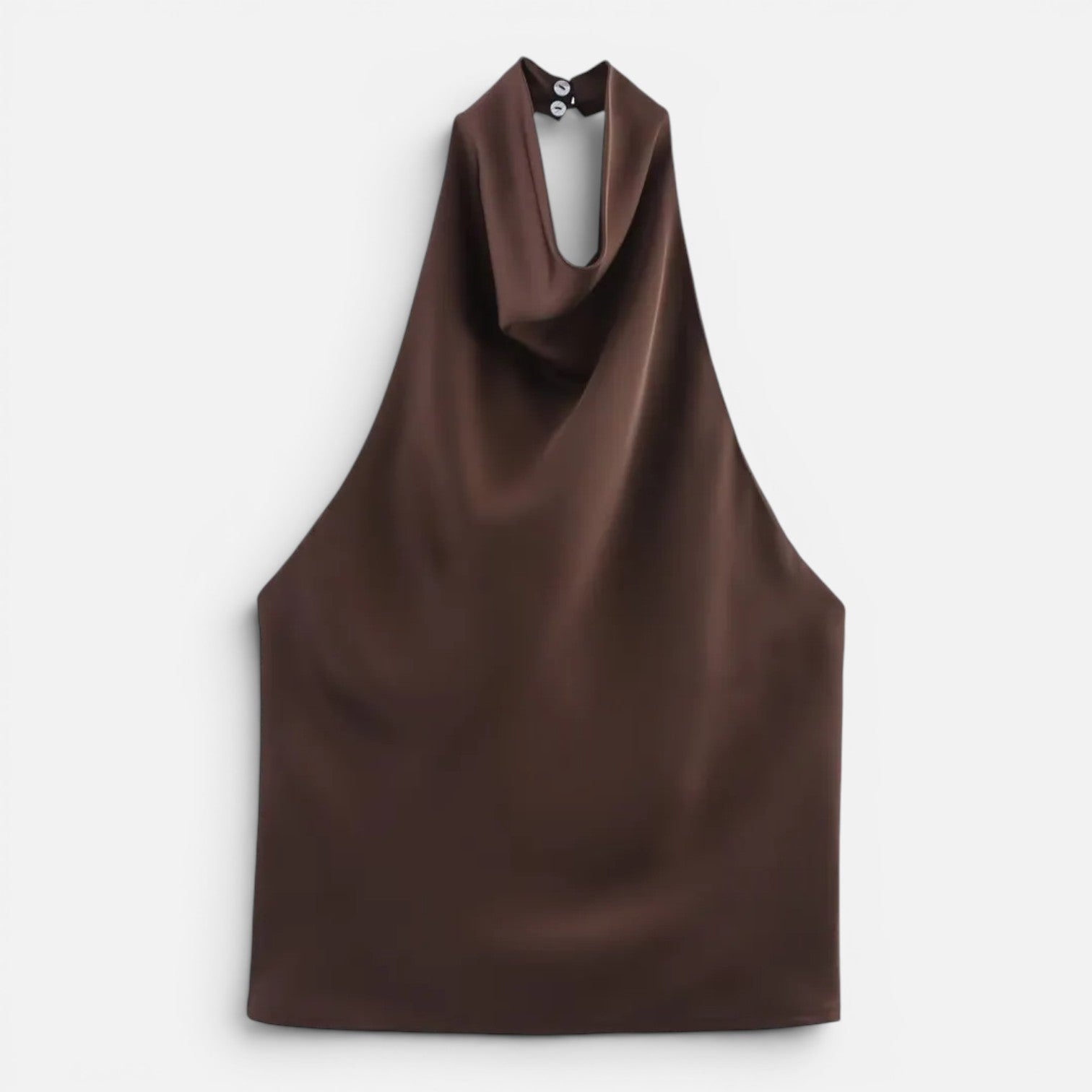 Felorro | Women’s Satin Halter Neck Top with Draped Elegant Fit