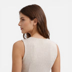 Felorro | Women’s Striped Dress Sleeveless Button Front Slim Fit