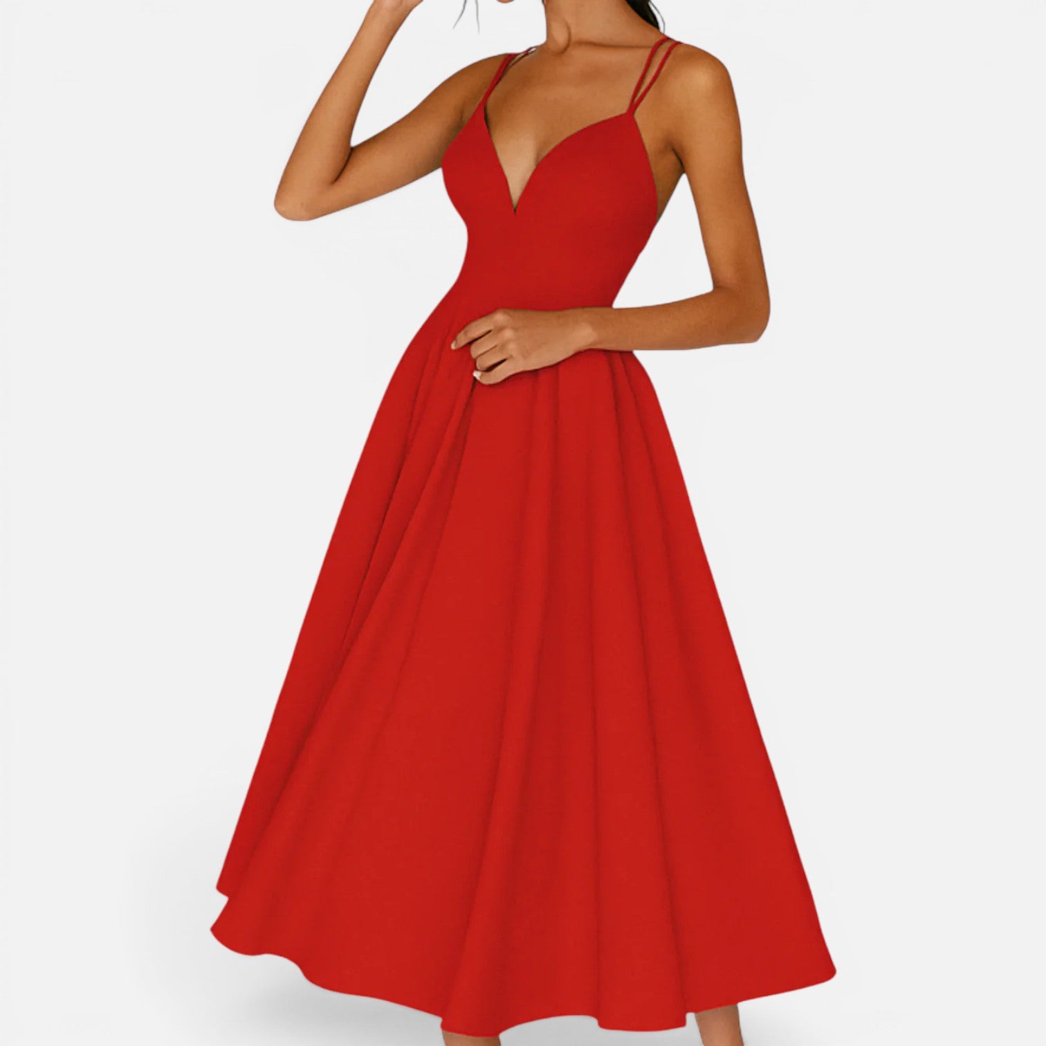 Felorro | Women's Wedding Guest Midi Dress with Waist Flowing Cut
