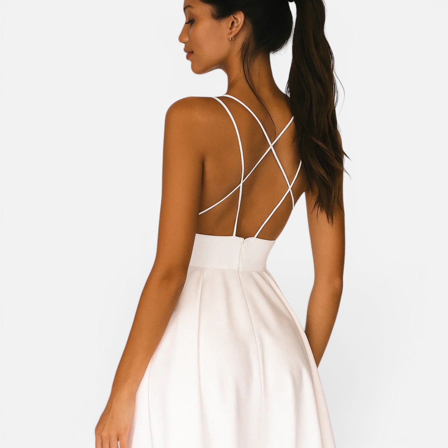 Felorro | Women's Wedding Guest Midi Dress with Waist Flowing Cut