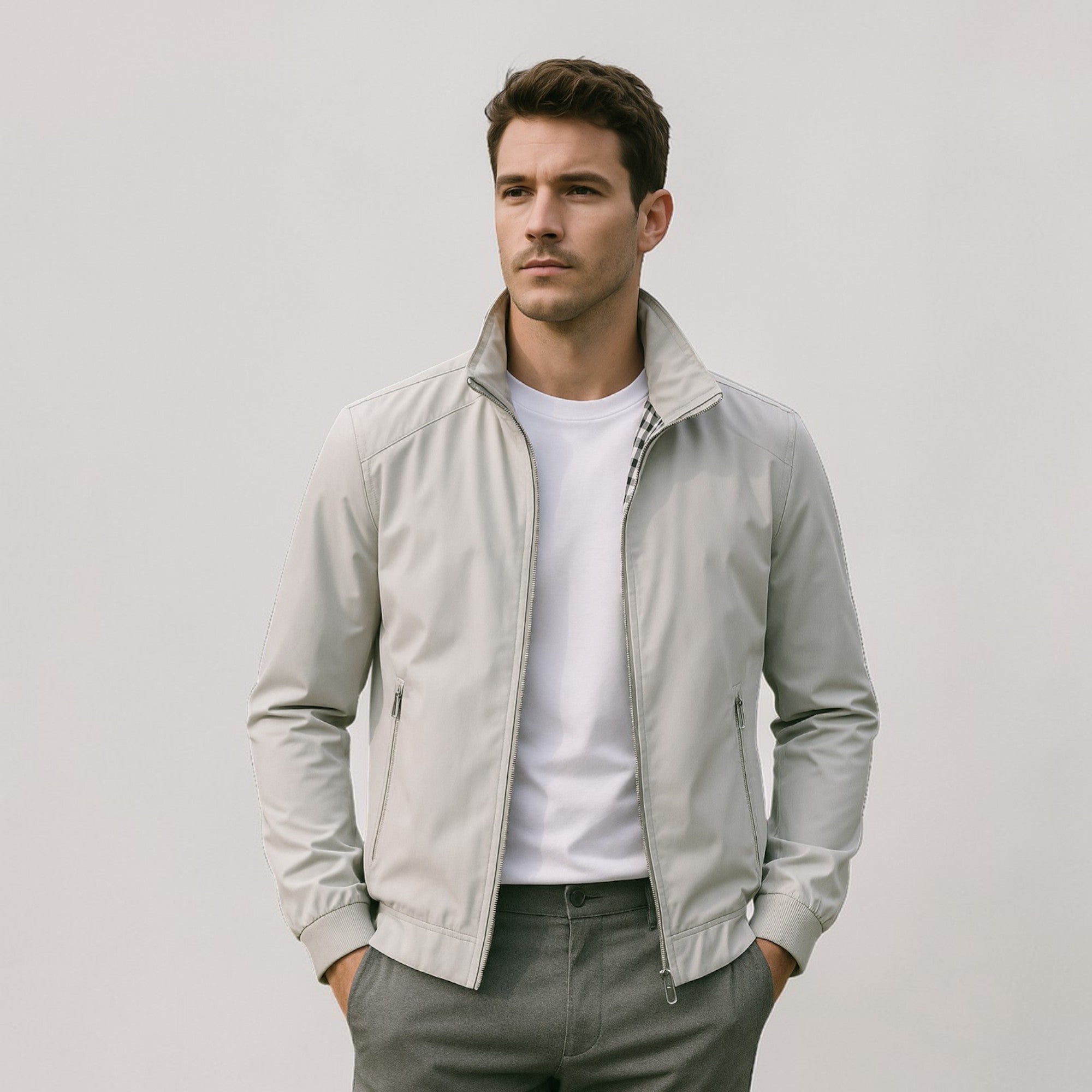 Men’s Lightweight Zip-Up Summer Jacket for Smart Casual Wear