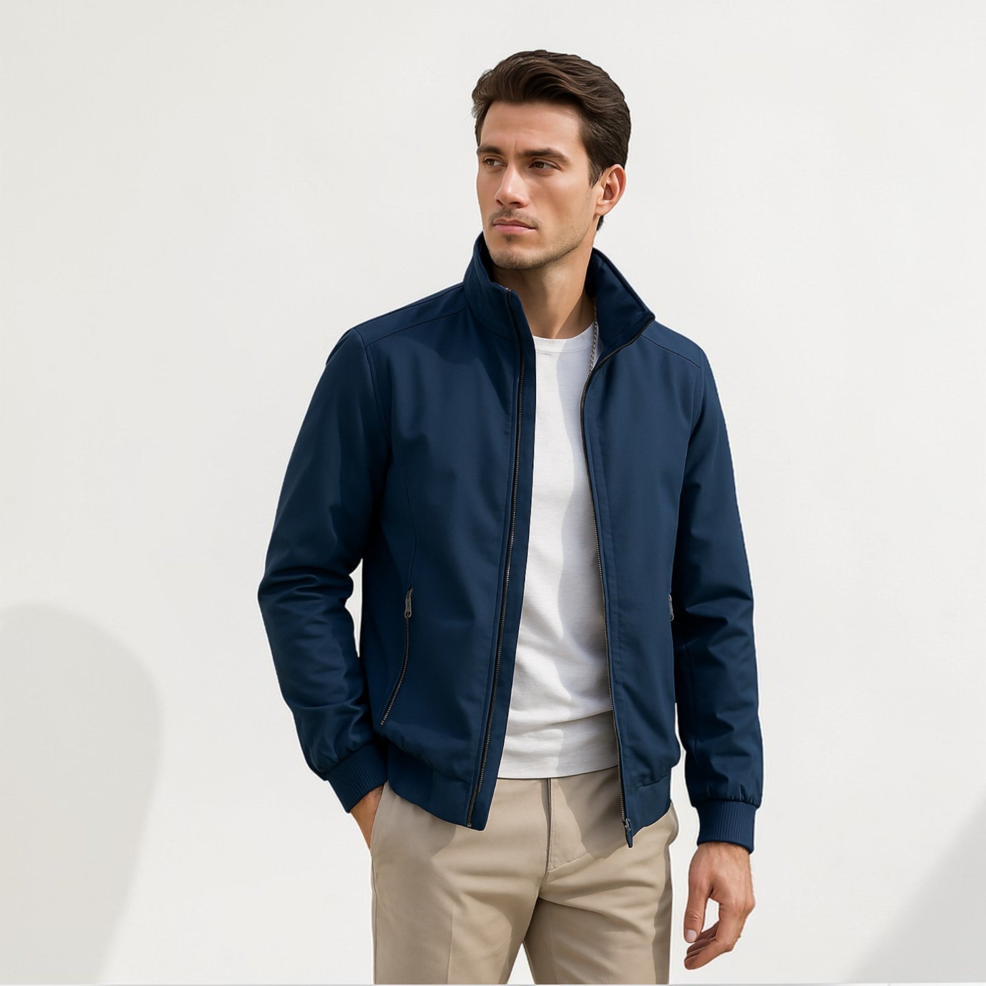 Men’s Lightweight Zip-Up Summer Jacket for Smart Casual Wear