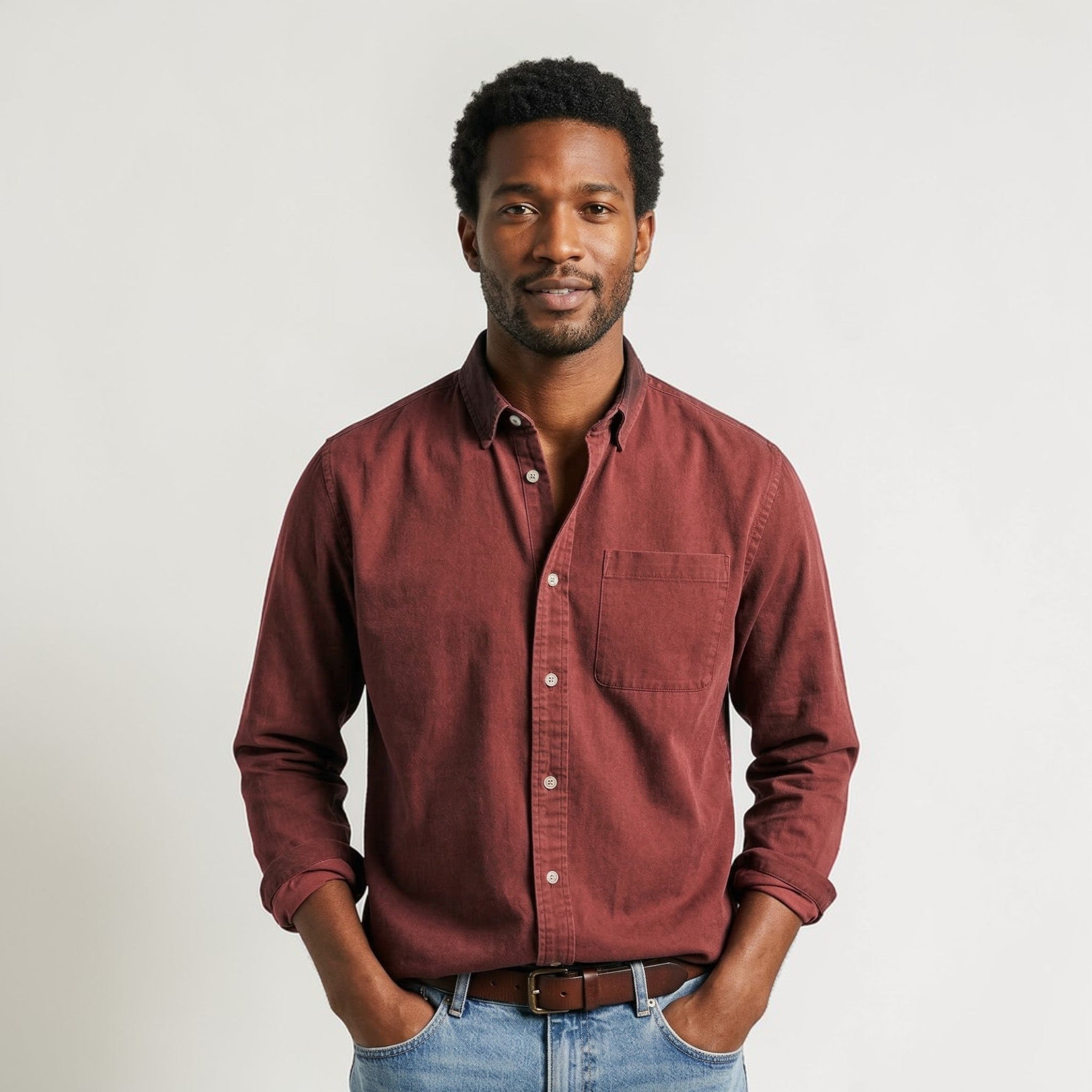 Men’s Classic Long Sleeve Button-Up Casual Shirt