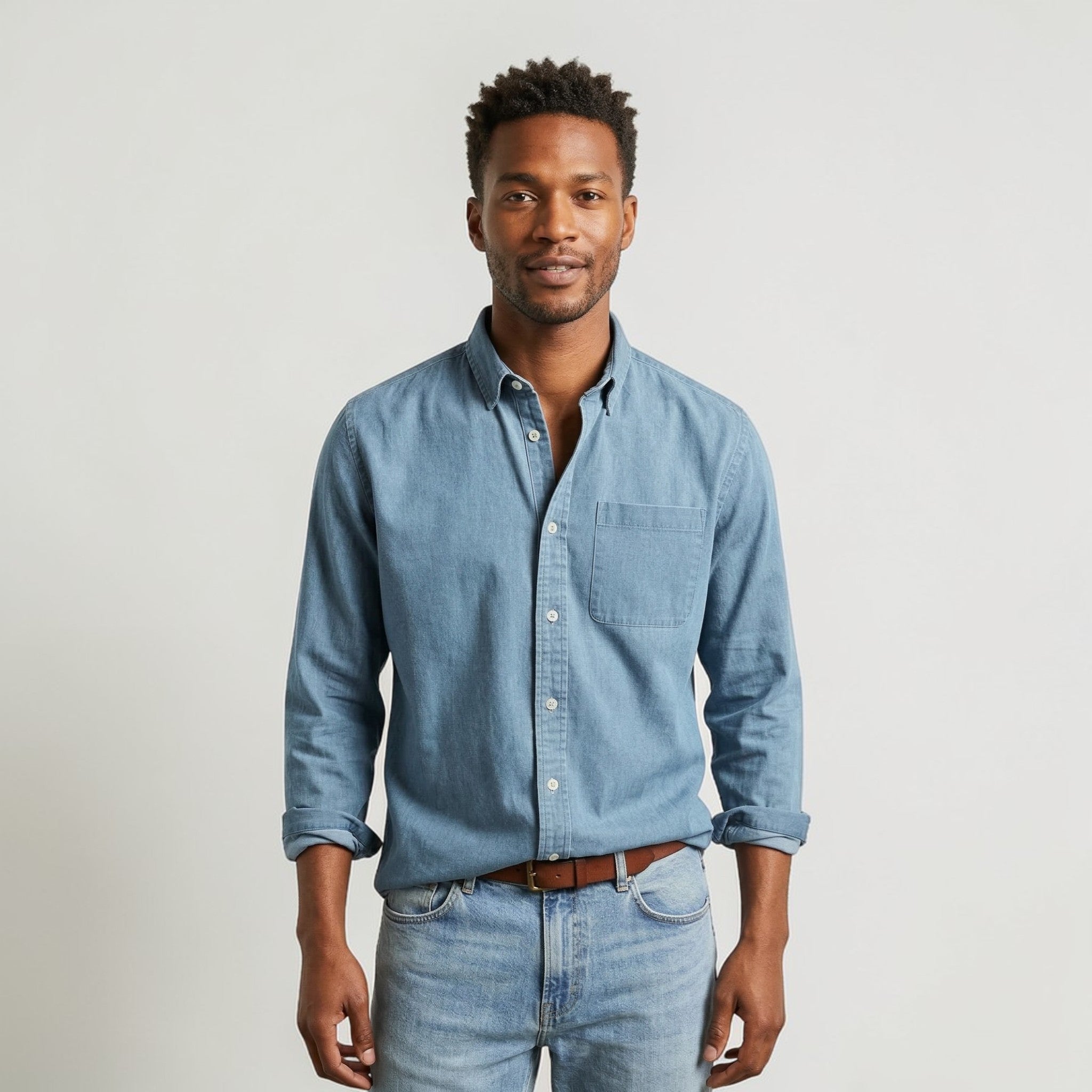 Men’s Classic Long Sleeve Button-Up Casual Shirt
