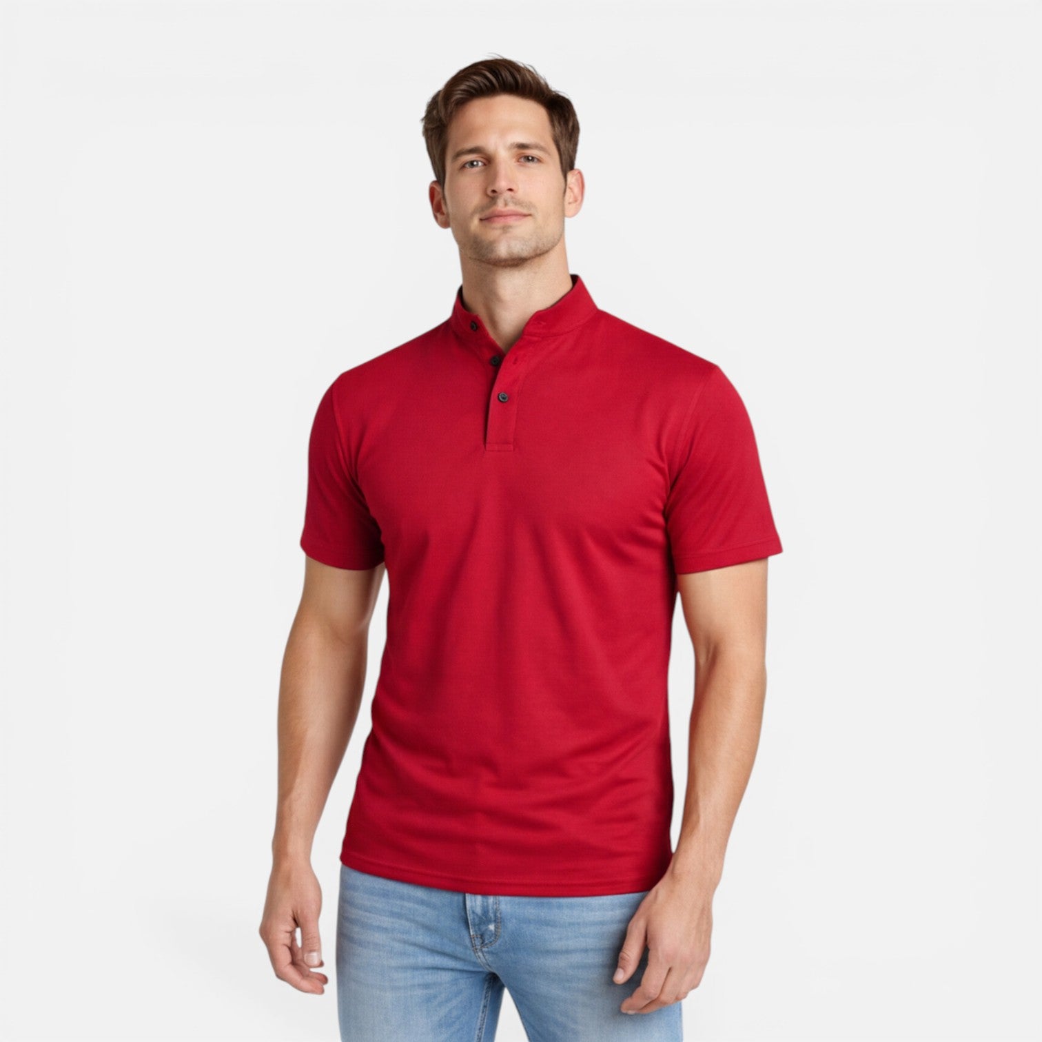 Men’s Short Sleeve Henley Shirt Soft Cotton Slim Fit Casual