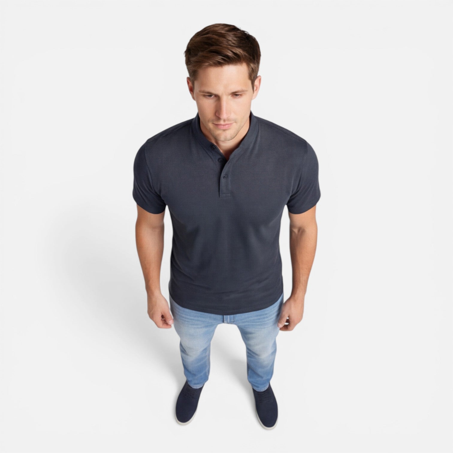 Men’s Short Sleeve Henley Shirt Soft Cotton Slim Fit Casual