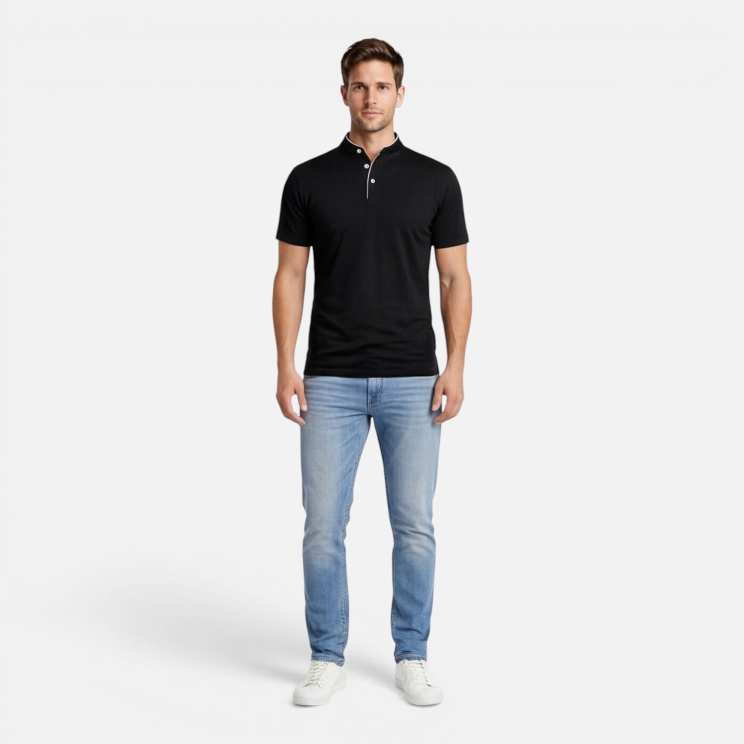 Men’s Short Sleeve Henley Shirt Soft Cotton Slim Fit Casual