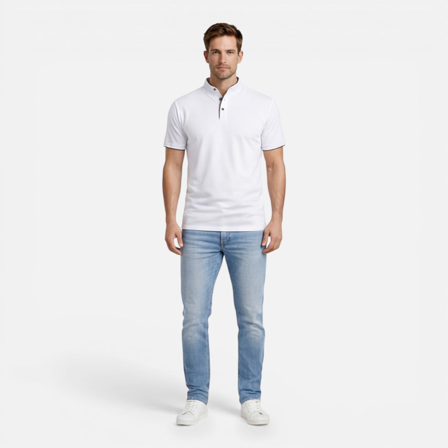 Men’s Short Sleeve Henley Shirt Soft Cotton Slim Fit Casual