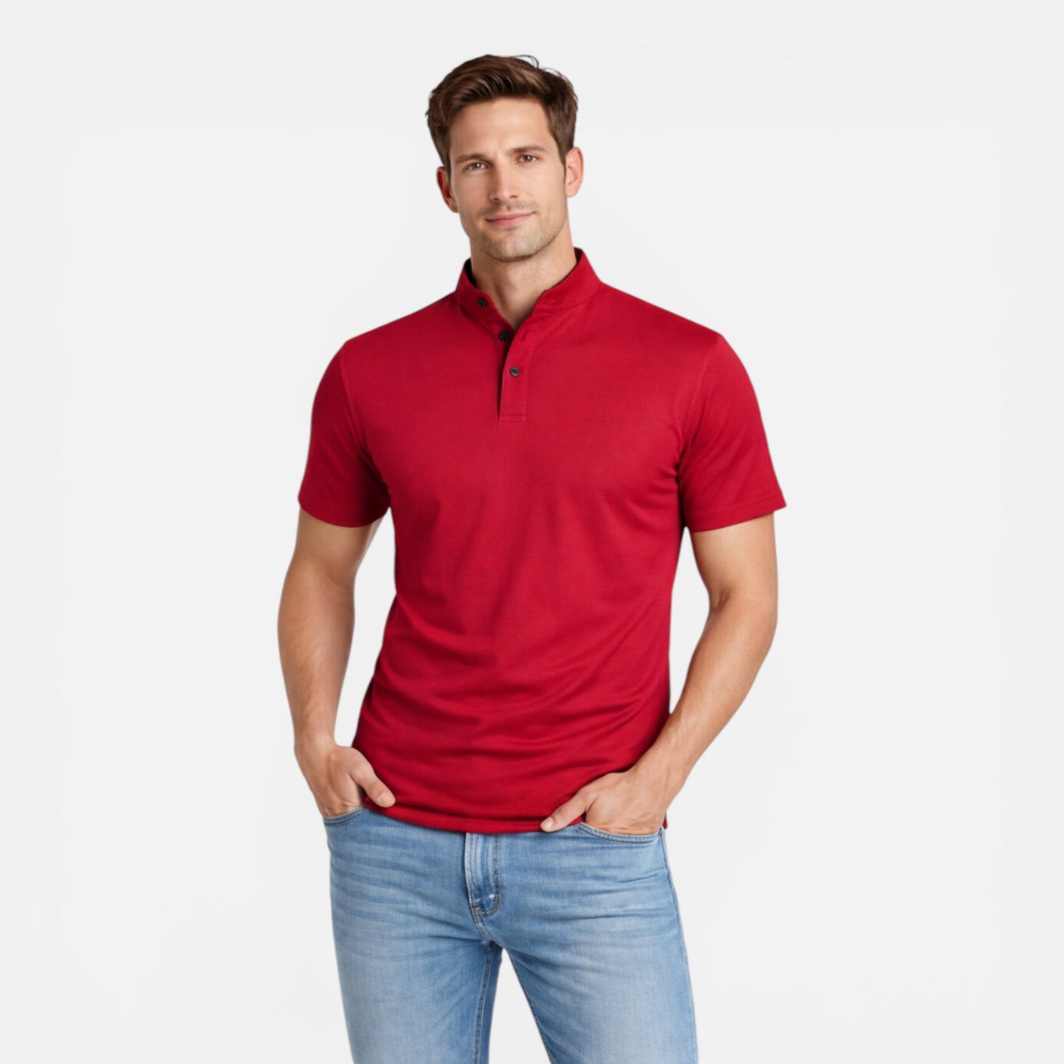 Men’s Short Sleeve Henley Shirt Soft Cotton Slim Fit Casual