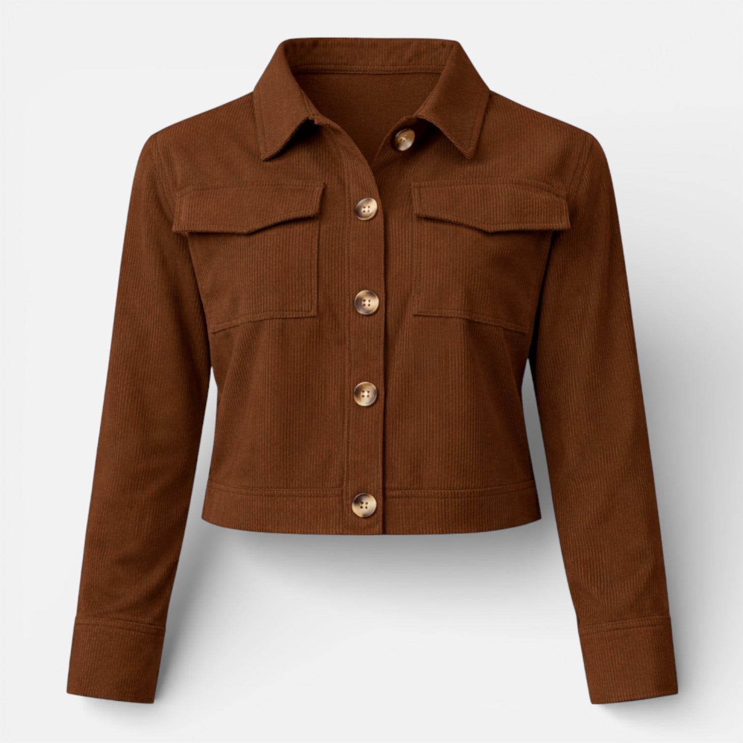 Women’s Cropped Cotton Jacket Classic Tailored Everyday Style