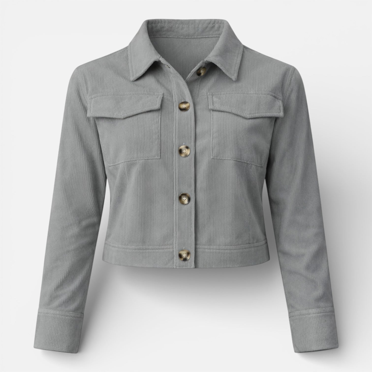 Women’s Cropped Cotton Jacket Classic Tailored Everyday Style