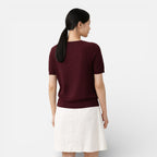 Women’s Knit Top Wool Blend Comfortable Classic Fit