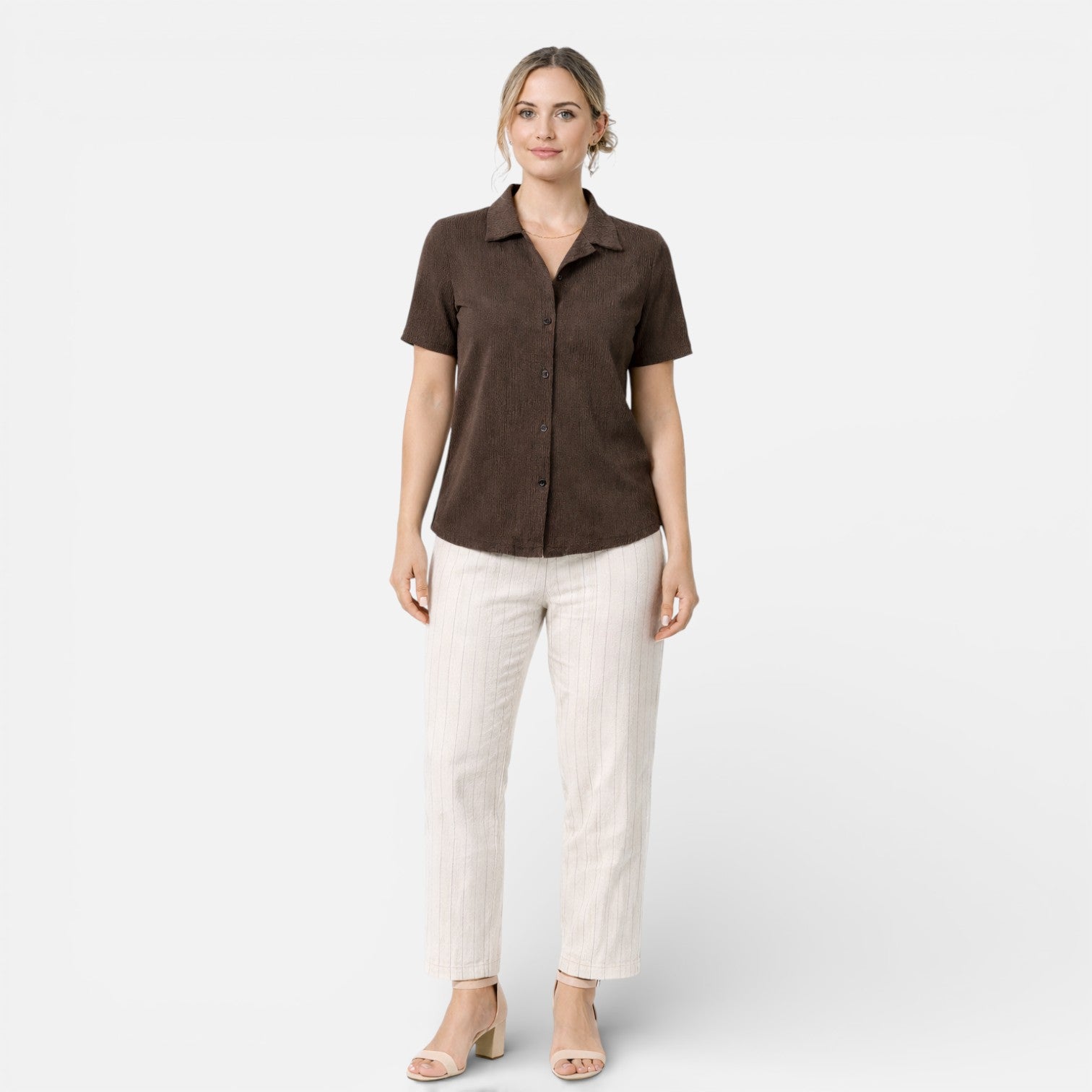 Women’s Button-Up Shirt Classic Short Sleeve