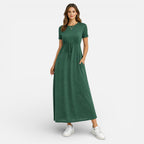 Women’s Maxi Dress Cotton Comfort Classic Short Sleeve