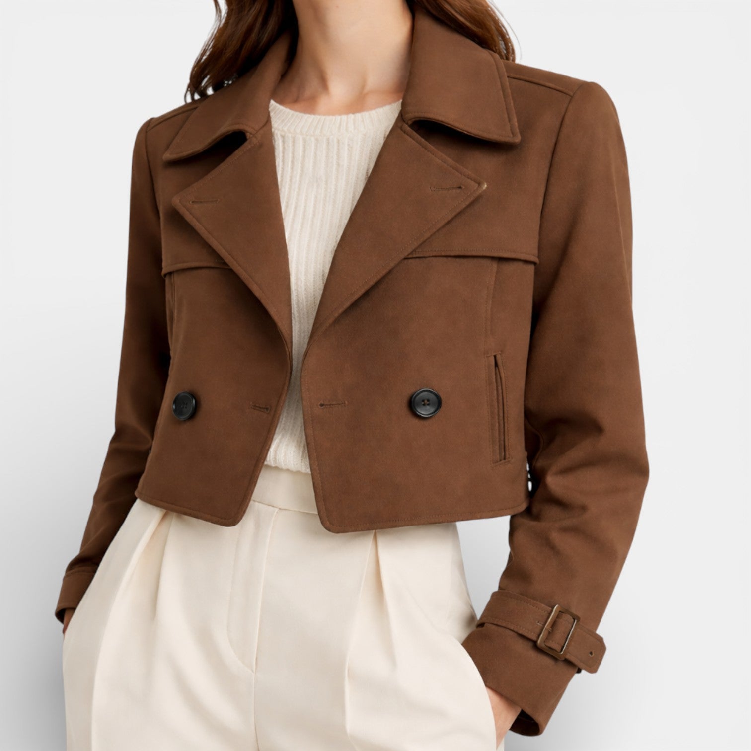 Women’s Brown Summer Jacket Lightweight Trench Style